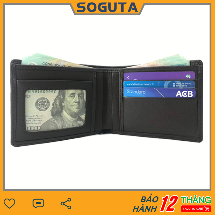 Bóp ví nam dáng ngang da bò cao cấp soguta nm01