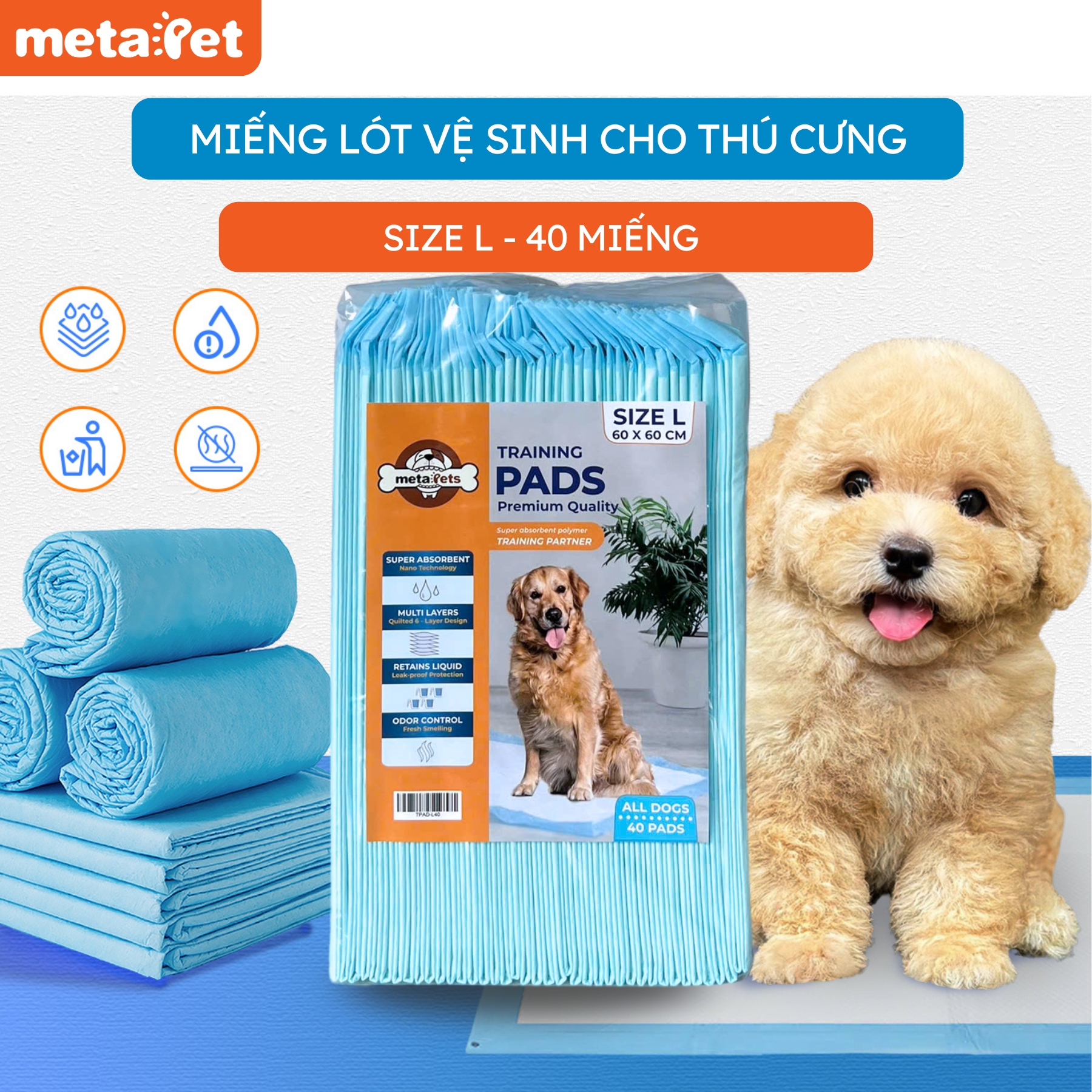Metapet super absorbent cat dog kennel cleaning pad-perfect for trays, cages, cages - 8