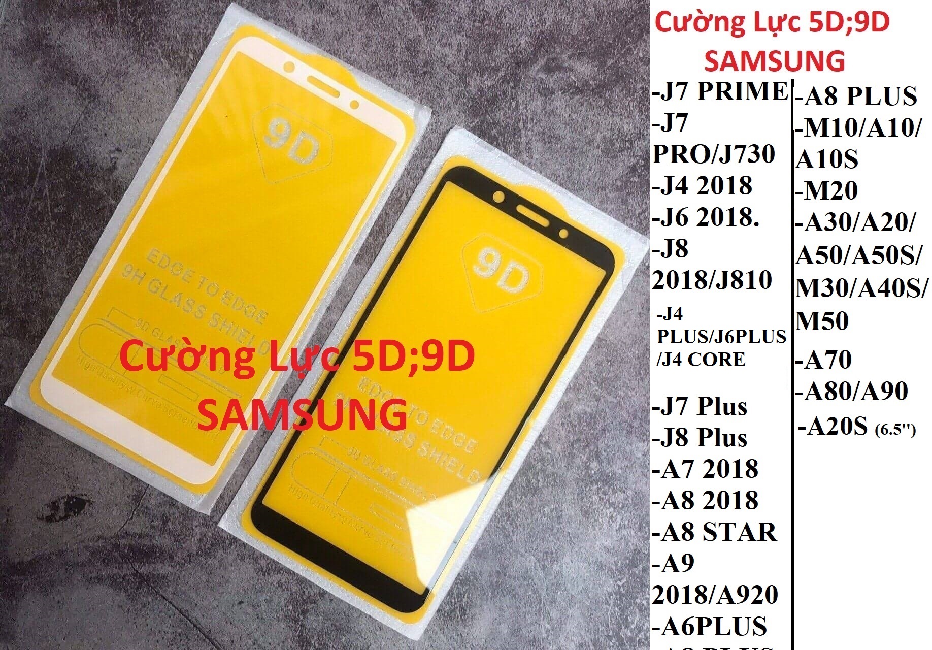 Cường lực 5D các dòng Samsung J7 PRIME, J4 PLUS,J6 PLUS, J4, j7 PRO, J6 2018,J8 2018,M20