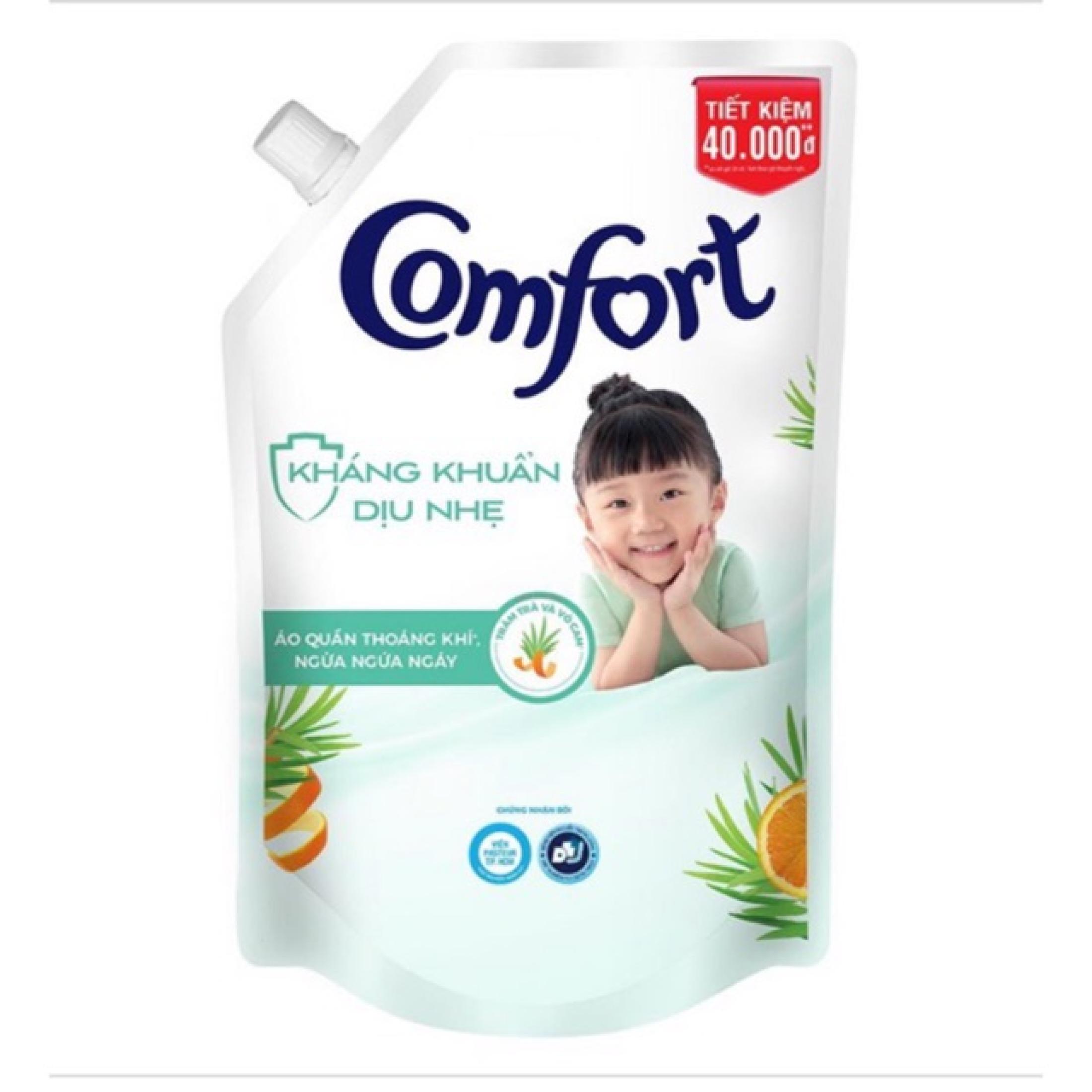 [HCM]Nước Xả Vải Em Bé Comfort Kháng Khuẩn Dịu Nhẹ Túi 1.5l áo quần thoáng khí ngừa ngứa ngáy