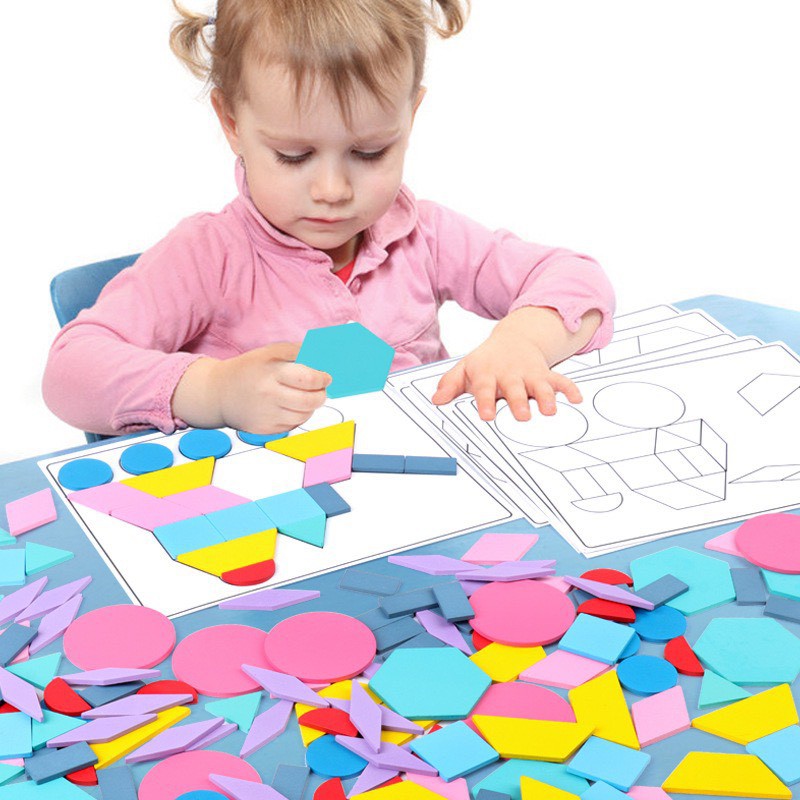 BỘ GHÉP HÌNH KHỐI SÁNG TẠO MONTESSORI FUN BOARD 180 MIẾNG GHÉP