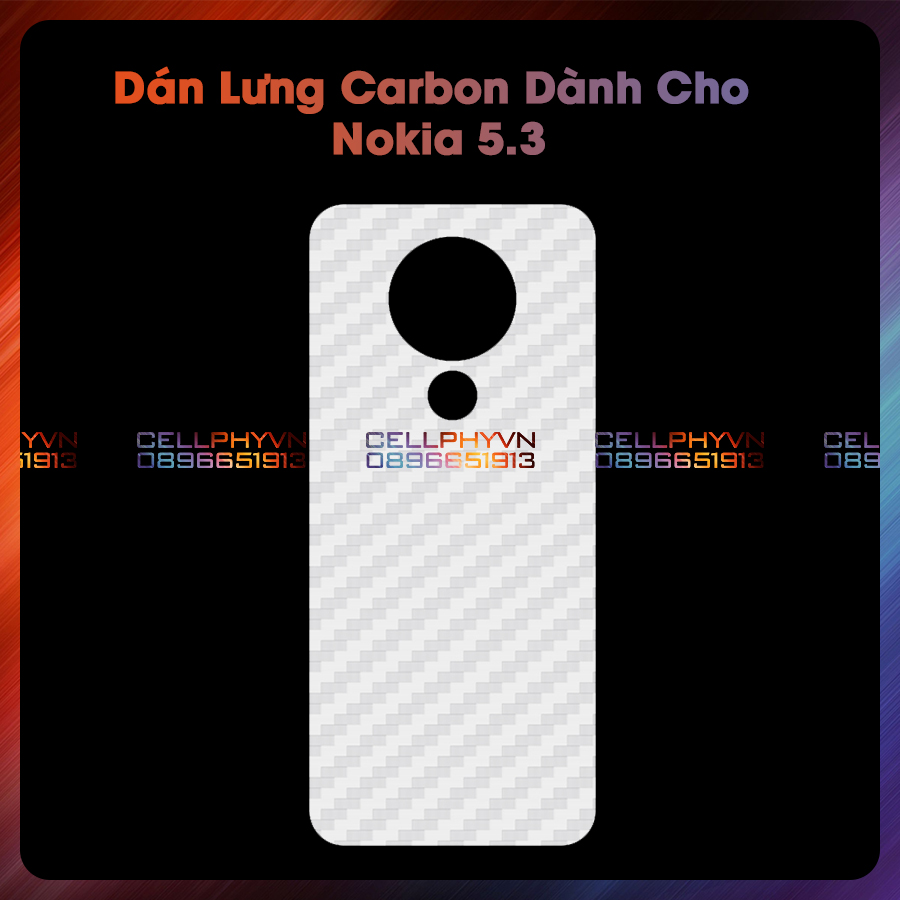 Miếng dán mặt lưng họa tiết vân cacbon dành cho nokia 5.3