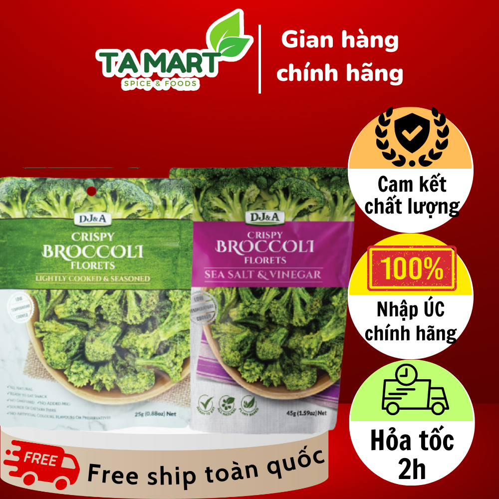 Súp Lơ Xanh sấy giòn DJ&A 25g - Phù Hợp Cho Thực Đơn KETO - Crispy Broccoli Florets DJ&A
