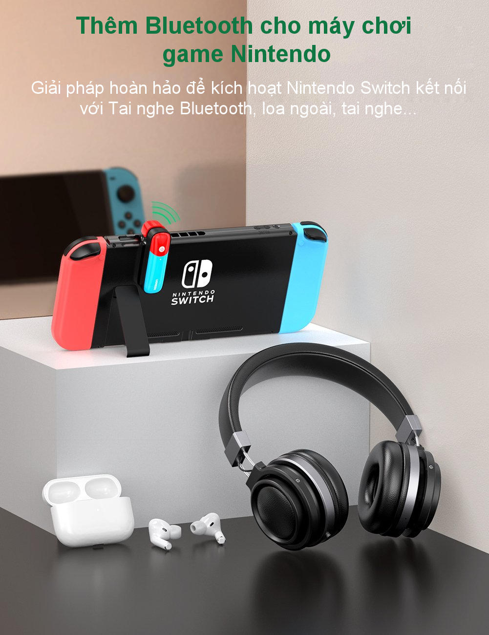 Bộ phát Bluetooth cho máy chơi game Nintendo Switch hỗ trợ APTX Low Latency UGREEN 80188 Bộ phát Bluetooth cho máy chơi game Nintendo Switch hỗ trợ APTX Low Latency UGREEN 80188