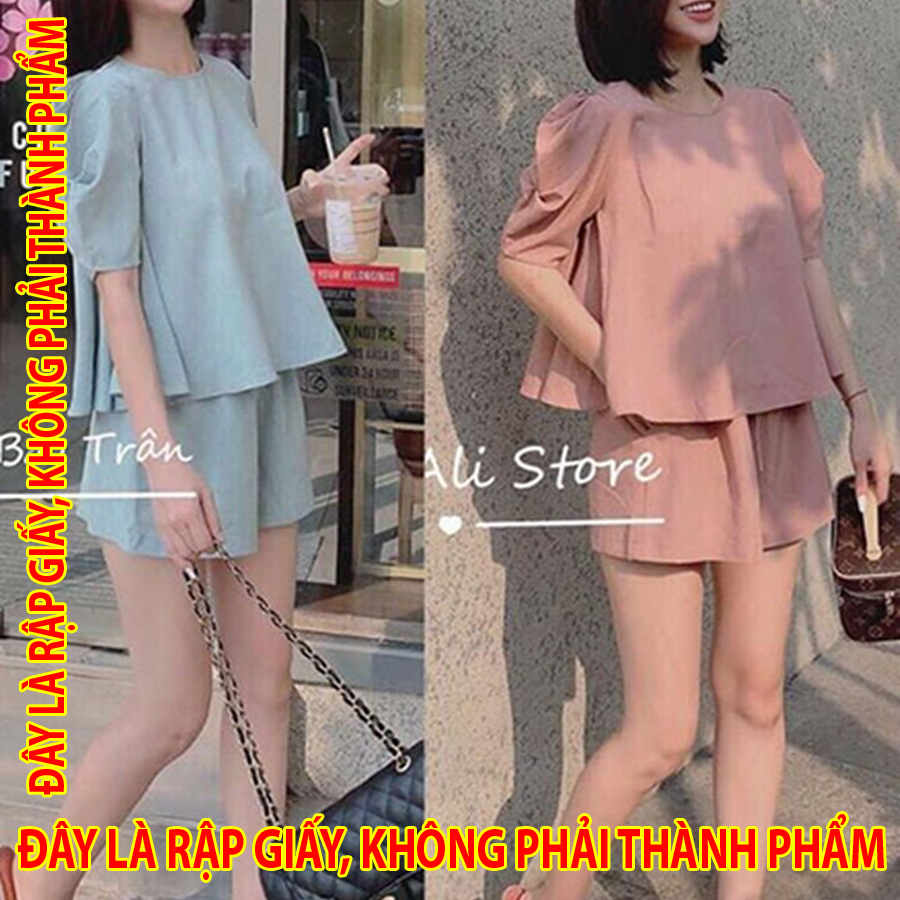 Rập giấy dc040 - bộ tay phồng áo dáng swing