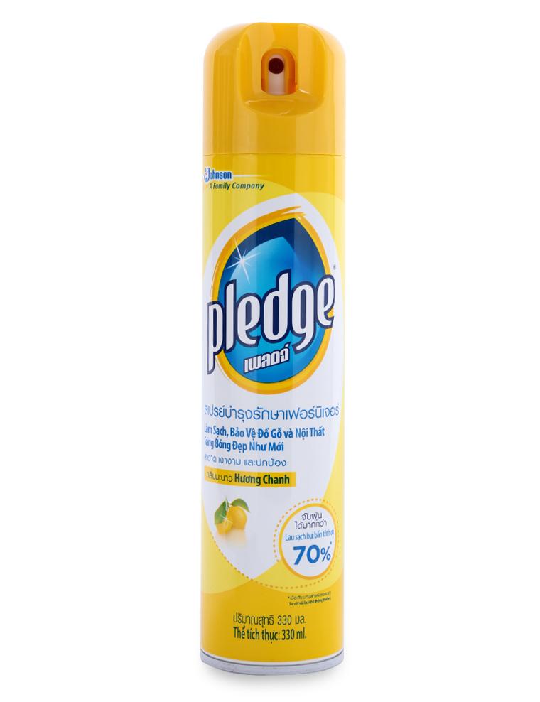 [HCM]Xịt Đánh Bóng Gỗ Bóng Da Pledge Hương Chanh Chai 330ML