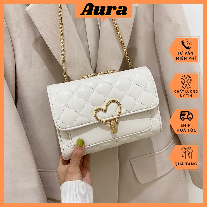 Túi xách nữ đeo vai túi đeo chéo khoá xoay trái tim tx 55 - aura