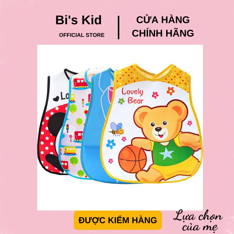 Yếm nhựa ăn dặm có máng hứng không thấm nước an toàn cho bé
