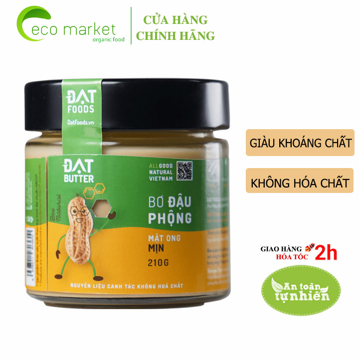Bơ đậu phộng tự nhiên xay mịn Đạt Butter 210g