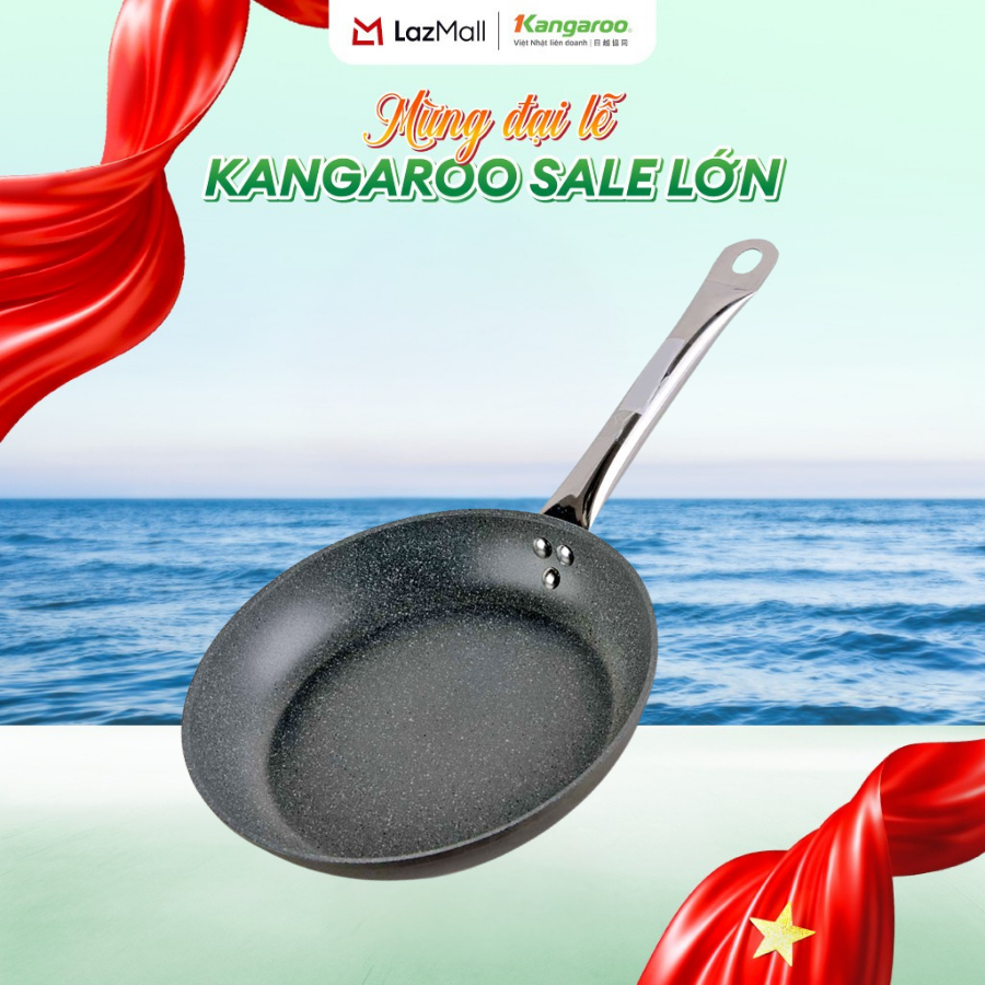 [Xả kho giá sốc] Chảo nhôm chống dính đáy từ Kangaroo KG663 - Size 20 -22 - 24 - 26 - 28 - 30cm - Hàng chính hãng