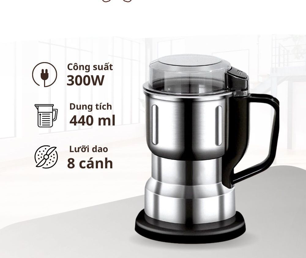 Máy xay hạt khô, xay bột, gia vị cà phê đa năng,công suất 300w