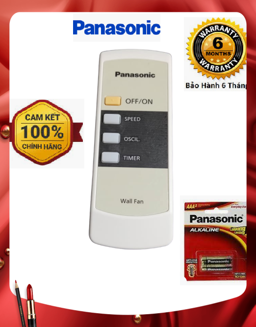 Remote Điều khiển quạt treo tường hàng chính hiệu Panasonic- Nguyên tem hộp -Tặng kèm đôi Pin
