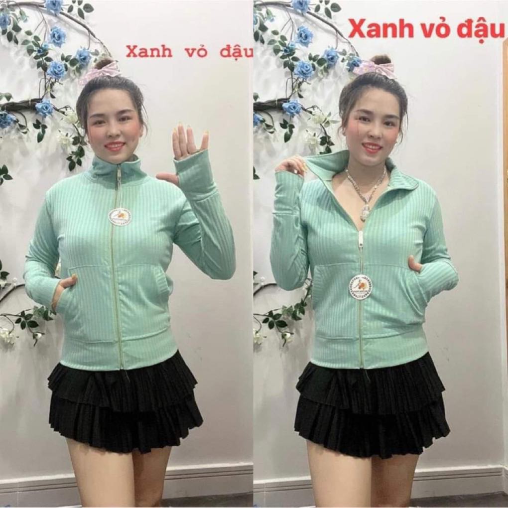 Áo khoát gân đũa cổ trụ thời trang cao cấp hàng vnxk