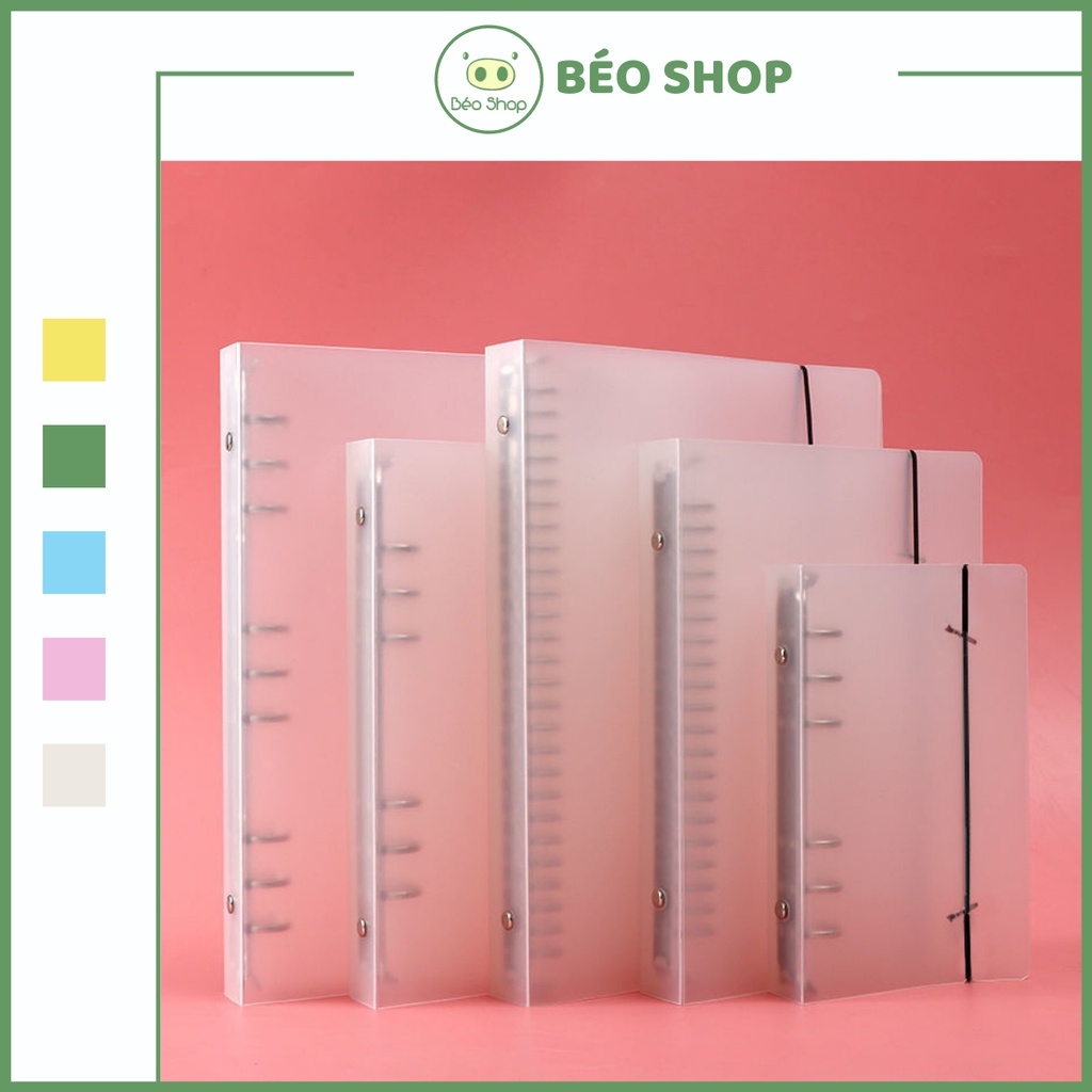 Binder Bìa sổ còng bằng nhựa Béo shop khổ A4 A5 B5 30 20 26 còng kim loại làm sổ planner bullet journal