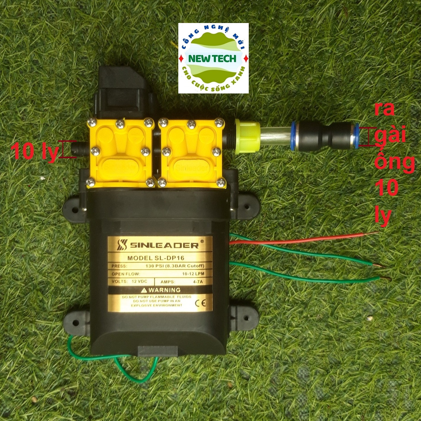 Máy bơm nước mini đôi 12V 150W SINLEADER/ OSAKA/ Zukui  2 mô tơ 775 có rờ le tự ngắt - tăng áp lực nước, rửa xe, tưới lan