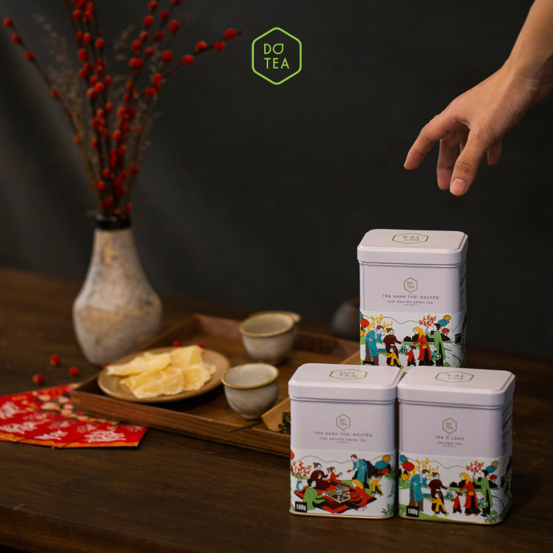 Trà xanh Thái nguyên Dotea lon thiếc 100g - Trà xanh Thái nguyên cao cấp, quà tặng sức khỏe