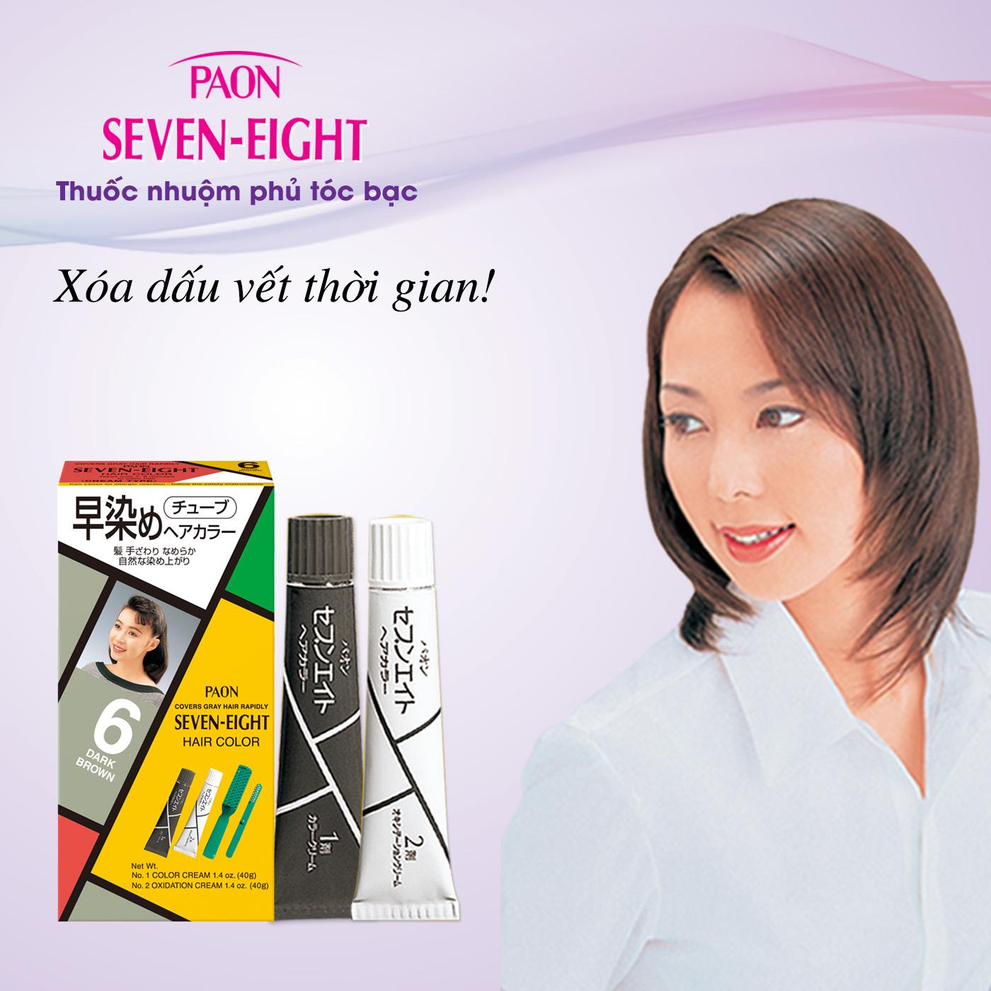 Nhuộm phủ bạc Seven Eight Hair Color 40g/40g màu màu số 6 Dark Brown - NHẬT BẢN