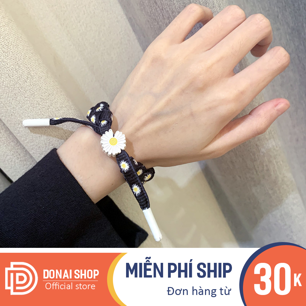 Vòng đeo tay handmade có dây rút rộng chật tùy ý, họa tiết hoa cúc họa mi GD xinh xắn, hot trend 2020 DONAI.VT19