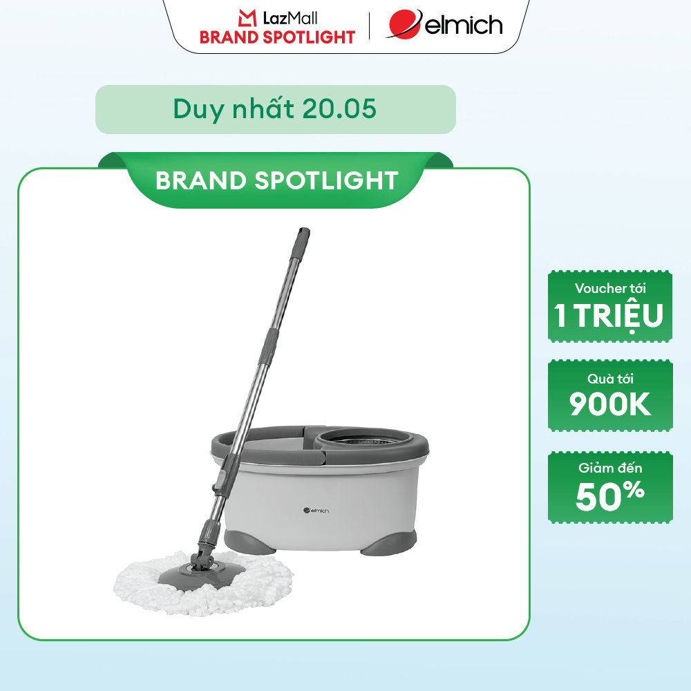 (Chỉ 15-17.07)Bộ lau sàn xoay 360 độ Elmich EL3005