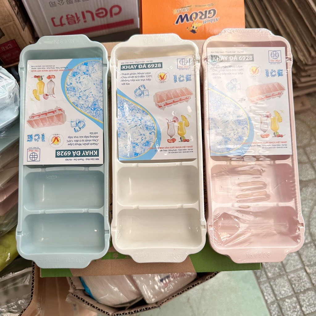 Khay đá Việt Nhật 5 ngăn to hình chữ nhật 6928- Khay đá dài uống bia
