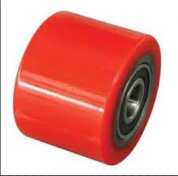 [HCM]Bánh xe nâng tay PU 80*70mm có sẵn 2 bạc đạn 6204 chất liệu pu đỏ