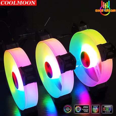 Quạt tản nhiệt led rgb coolmoon y1 - đồng bộ hub coolmoon