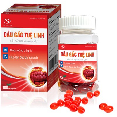 Dầu gấc Tuệ Linh - bảo vệ đôi mắt, tăng cường thị lực, tốt cho người bị khô mắt, mỏi mắt, cận thị - lọ 60 viên