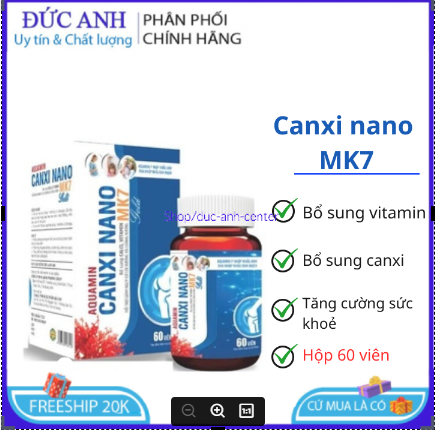 Viên uống bổ sung canxi Aquamin Canxi Nano MK7 Gold giúp tăng chiều cao giảm còi xương – Hộp 60 viên