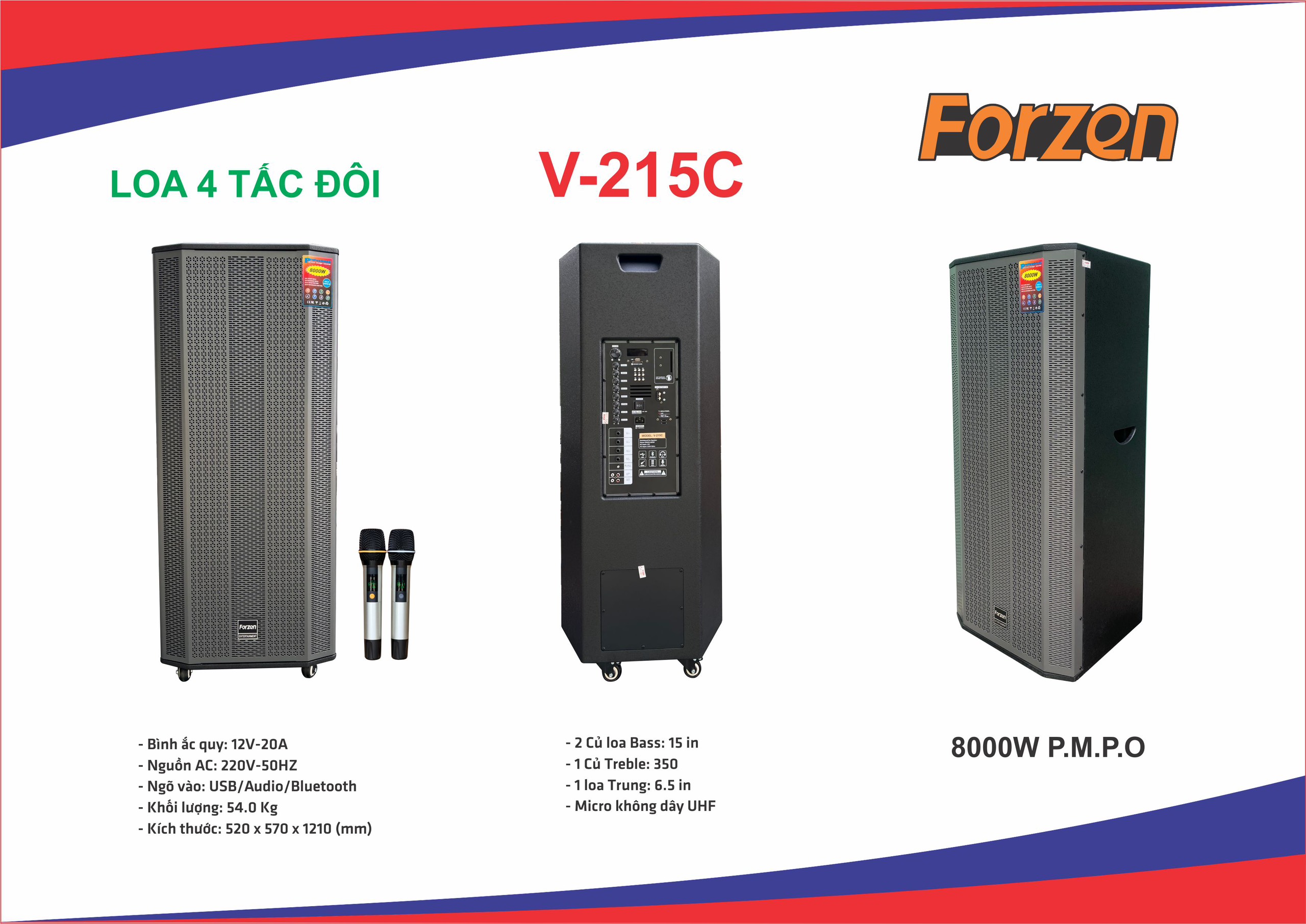 Loa kéo di động forzen v-215c - model mới nhất karaoke cực đã