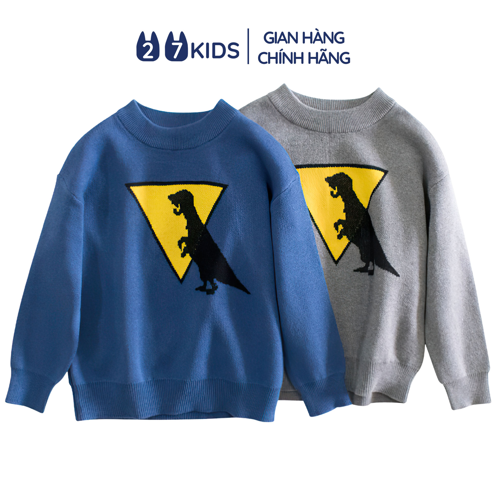 Áo len bé trai 27Kids áo len cổ tròn thu đông nam cho trẻ từ 2-10 tuổi BLSW1