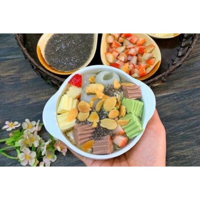 Nguyên liệu chè khúc bạch nấu 10 chén