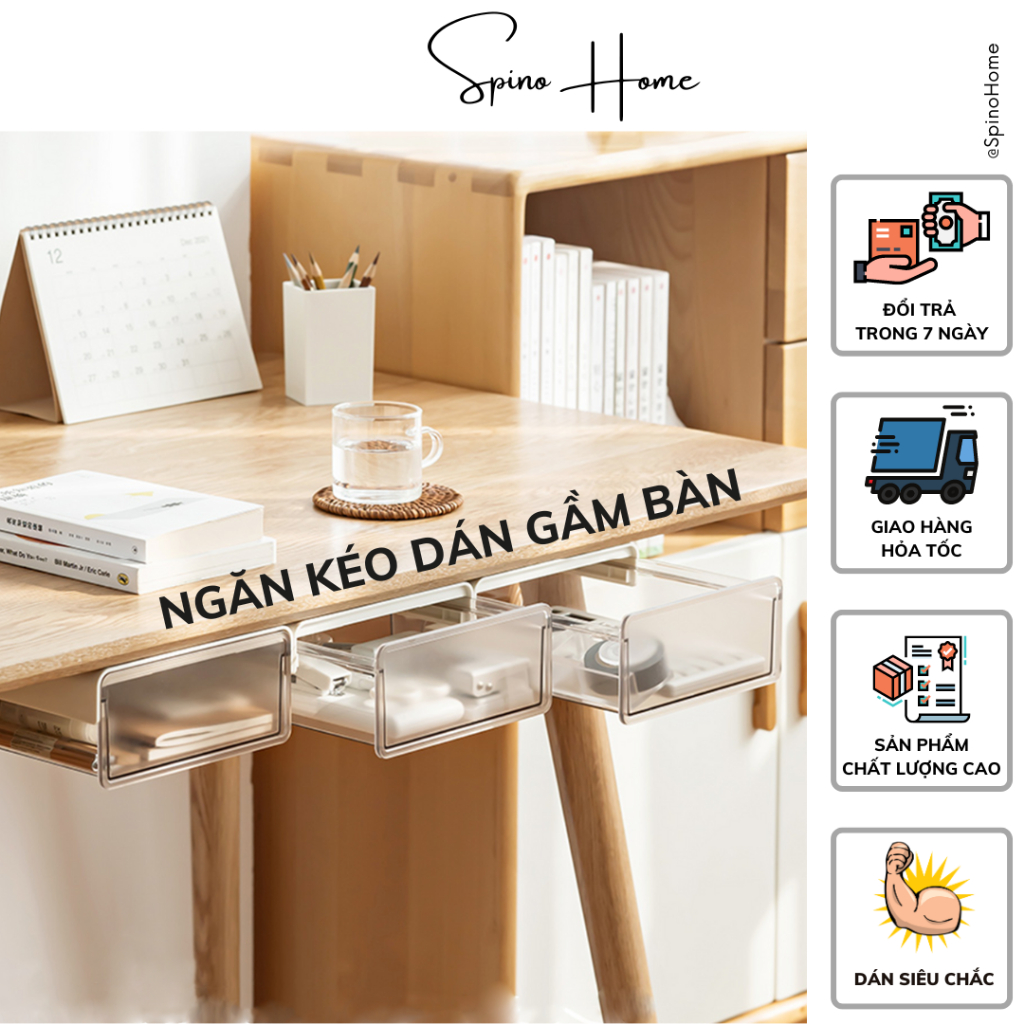 Ngăn kéo nhựa mini dán gầm bàn đa năng siêu chắc chắn, tiện dụng, chất liệu nhựa ABS, miếng dán 3m siêu chắc.