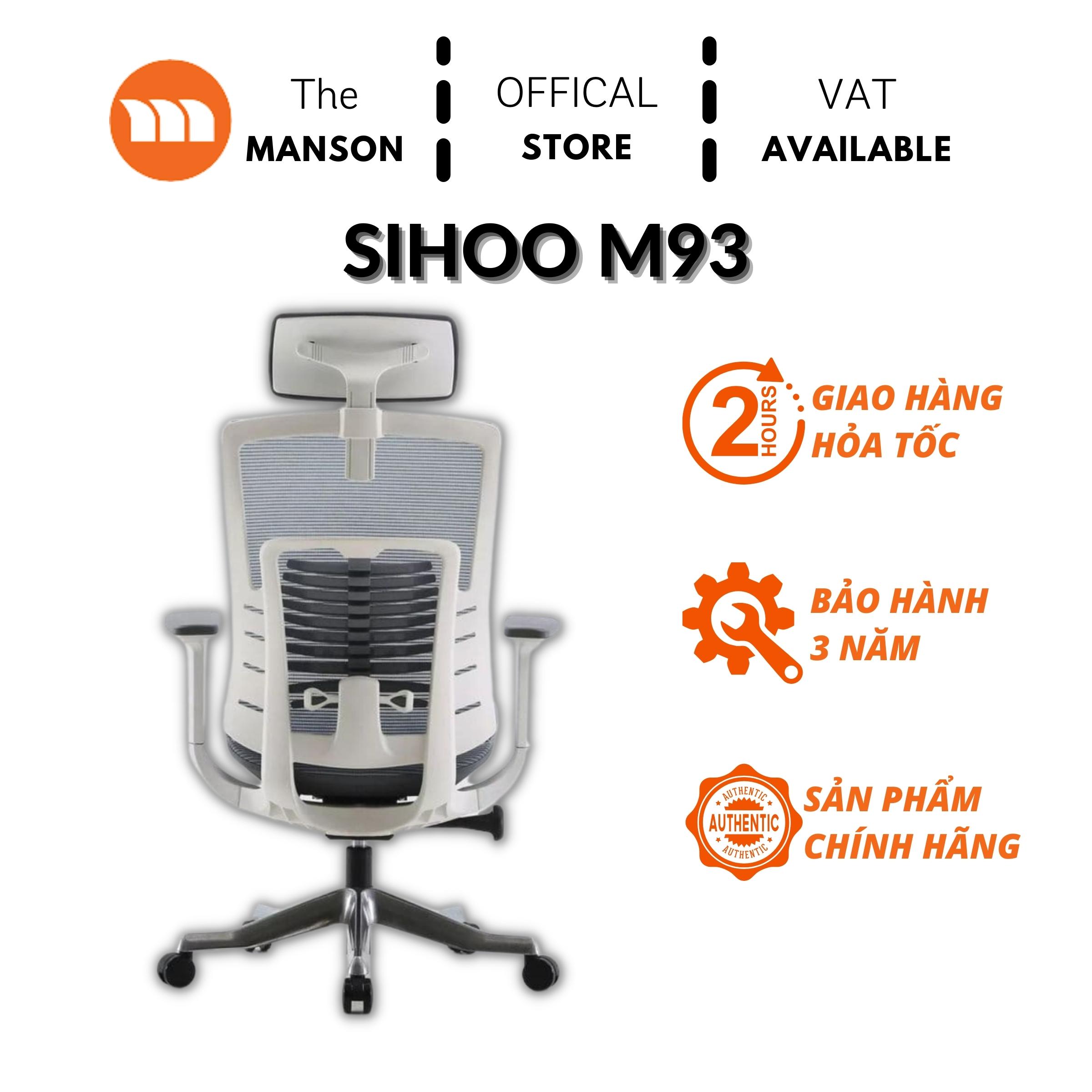 Ghế văn phòng gaming công thái học ergonomic sihoo m93 tựa đầu tay linh hoạt bảo vệ cột sống