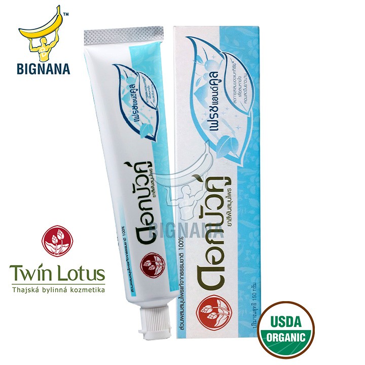 Kem đánh răng thảo dược thái lan twin lotus dok bua ku fresh & cool 150gr