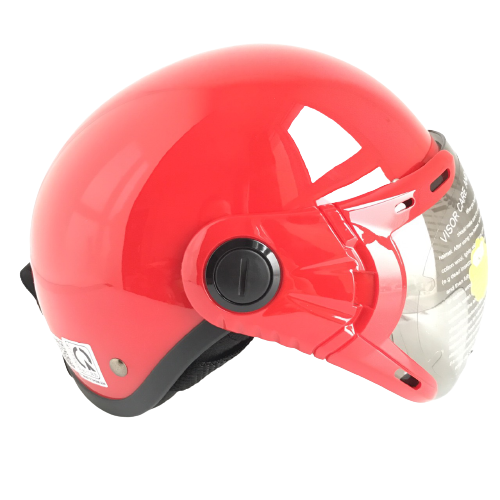 Mũ bảo hiểm nửa đầu kính chống lóa cao cấp GRS A33K - Đỏ bóng Vòng đầu 56