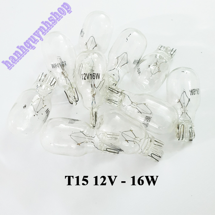 Hộp 10 Bóng Đèn T15 Đui Cắm 1 Tóc 12V 16W