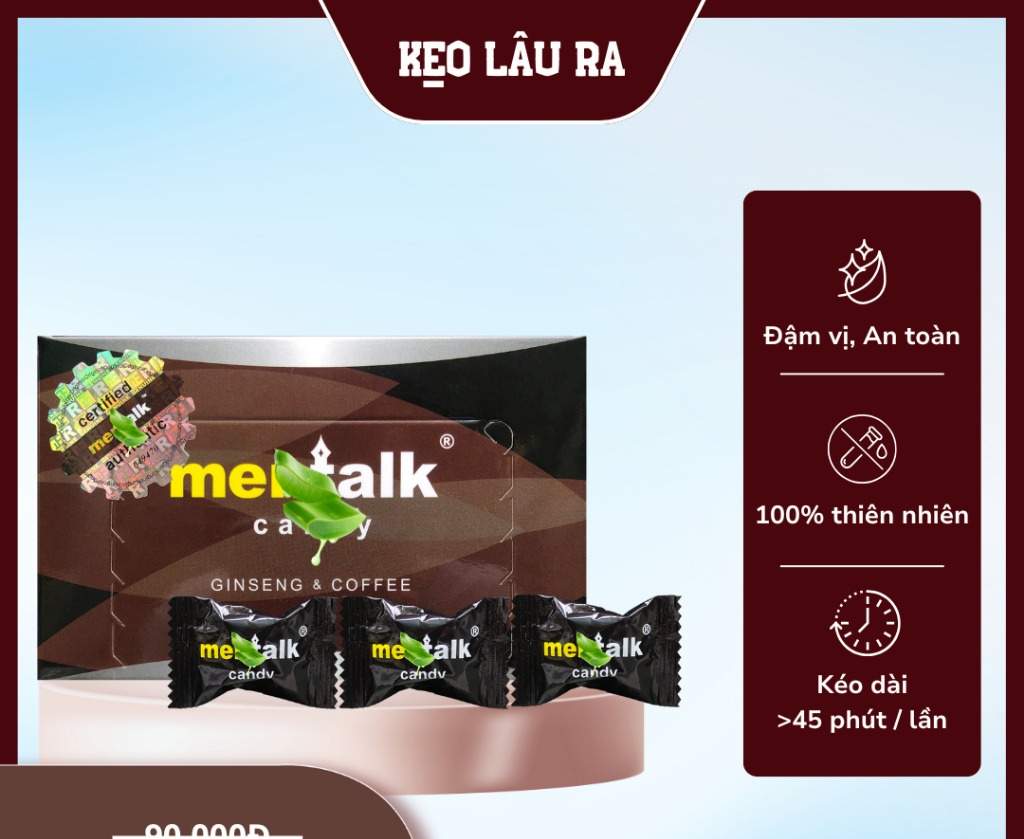 Kẹo Sâm Mentalk Candy – Phiên Bản Cải Tiến | Hộp 30 Viên | Date Mới