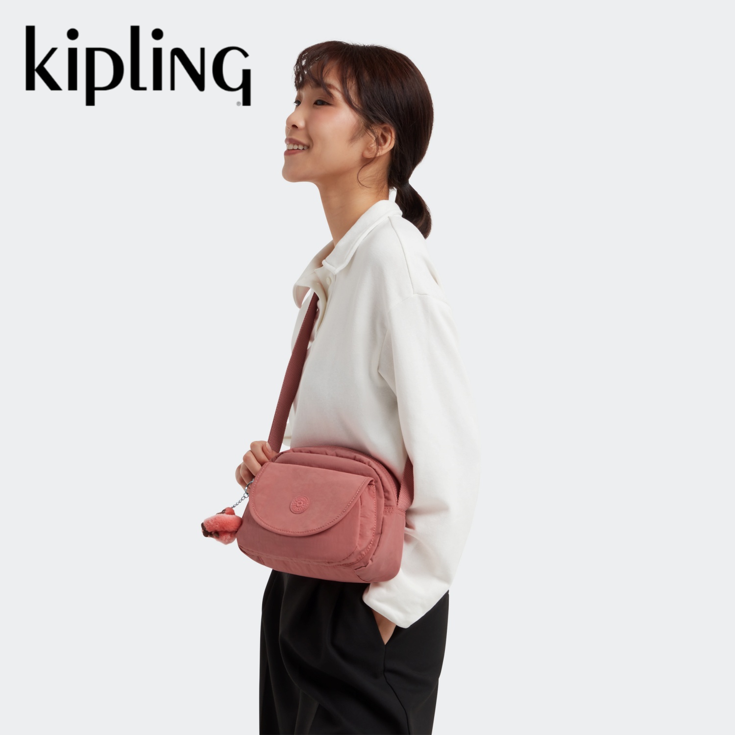 Kipling túi đeo chéo stelma - sweet pink/ regal ruby/ bold blush/ black tonal/ perri blue - huk15313