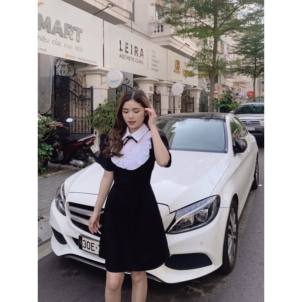 Đầm Coco phối màu