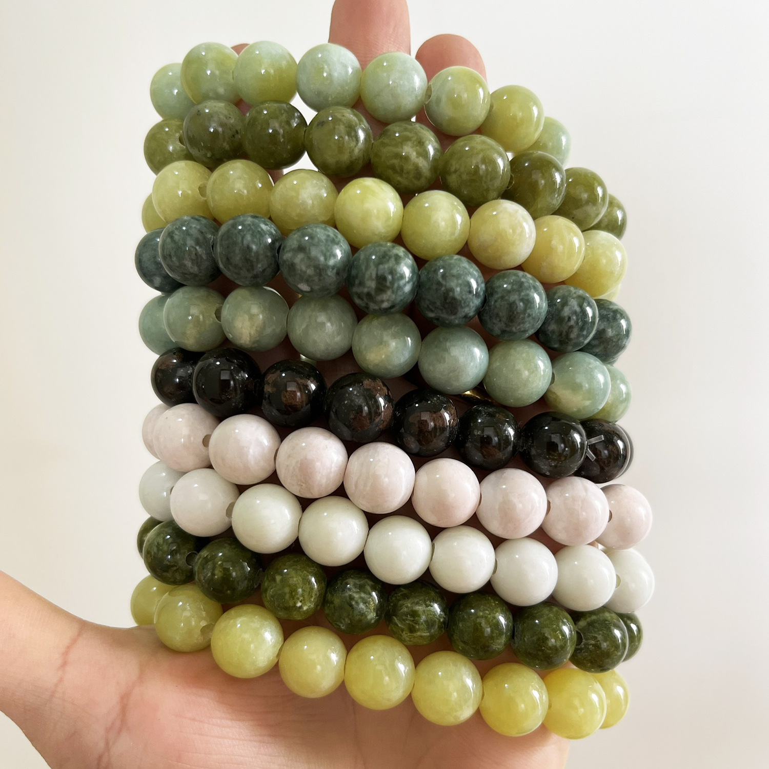 Vòng tay chuỗi hạt cẩm thạch 10 ly đá tự nhiên (nhiều màu cho khách lựa chọn)