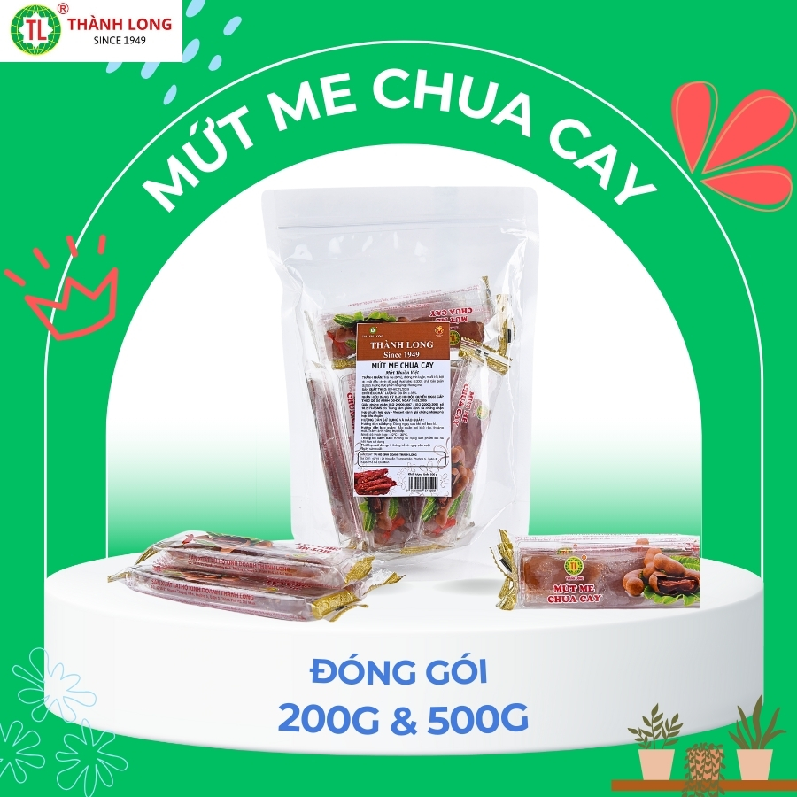 Mứt me sấy khô chua cay thơm ngon thành long túi 500gr/200gr