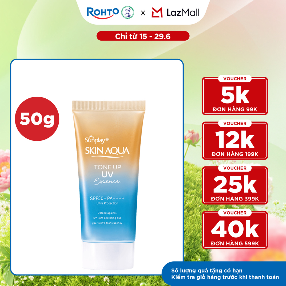Kem chống nắng nâng tông Skin Aqua Tone up Latte Beige cho mọi tông da, dạng tinh chất Sunplay Skin Aqua Tone Up UV Essence Latte Beige SPF 50+ PA++++ 50g