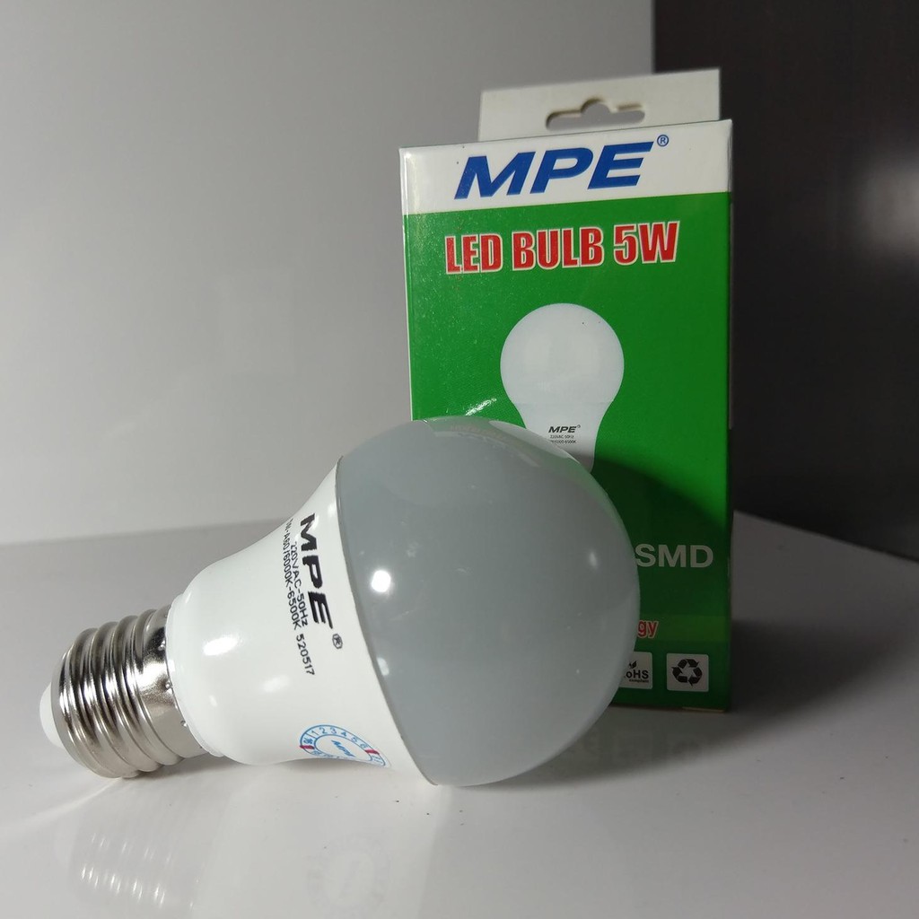 Bóng đèn led bulb mpe - ánh sáng trắng - 3w, 5w, 7w, 9w, 12w, 15w cao cấp mpe