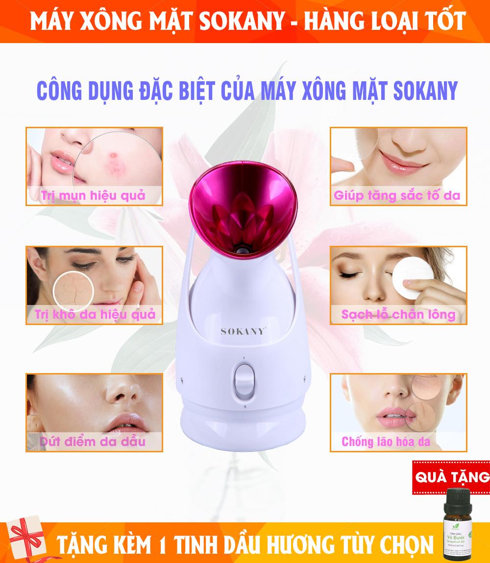 Máy Xông Mặt Sokany, Máy Xông Mặt, Máy Xông Hơi Mặt, Máy Xông Mặt Mini - Giúp Mạch Máu Giãn Nở Dễ Dàng Cho Việc Lưu Thông, Mở Rộng Lỗ Chân Lông, Loại Bỏ Đi Các Bụi Bẩn Và Vi Khuẩn - Giúp Làm Sạch Sâu Mang Đến Cho Bạn Một Làn Da Hồng Hào!