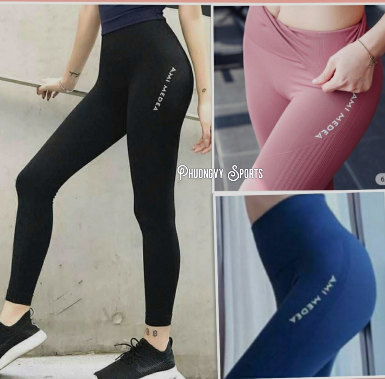 quần thể thao tập gym yoga nữ dệt kim ami