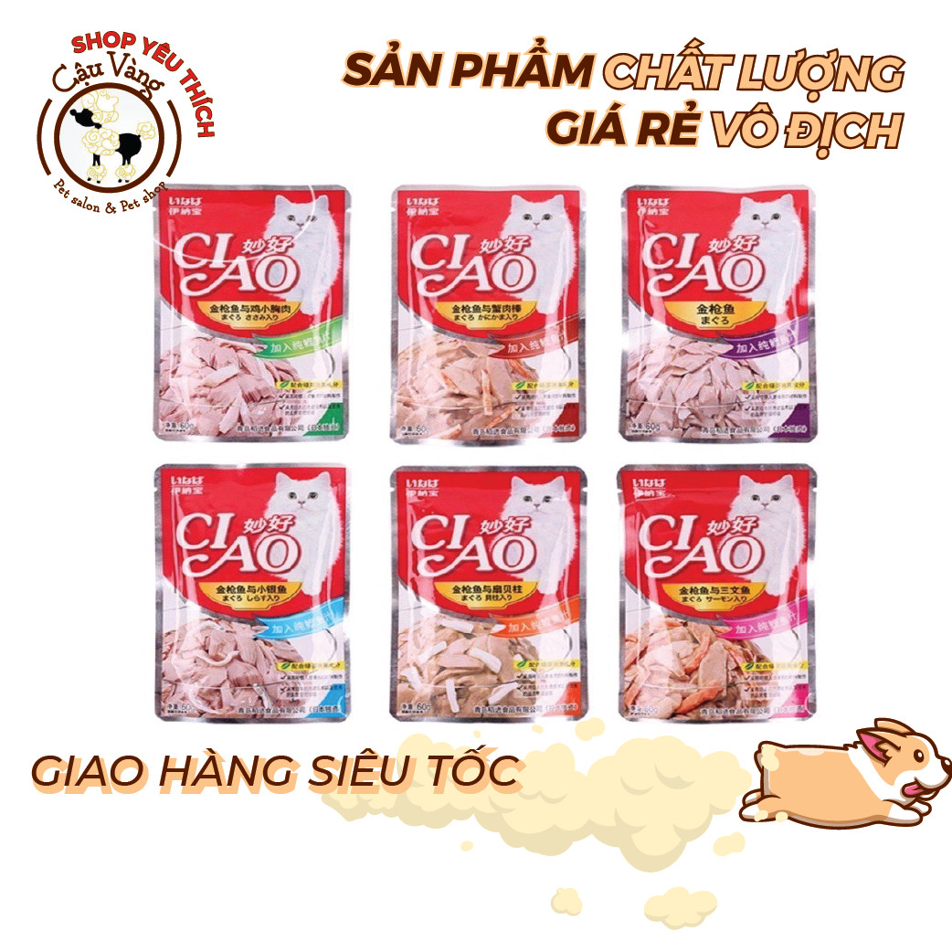Pate Ciao Cho Mèo Thơm Ngon 60g  Nhiều Vị