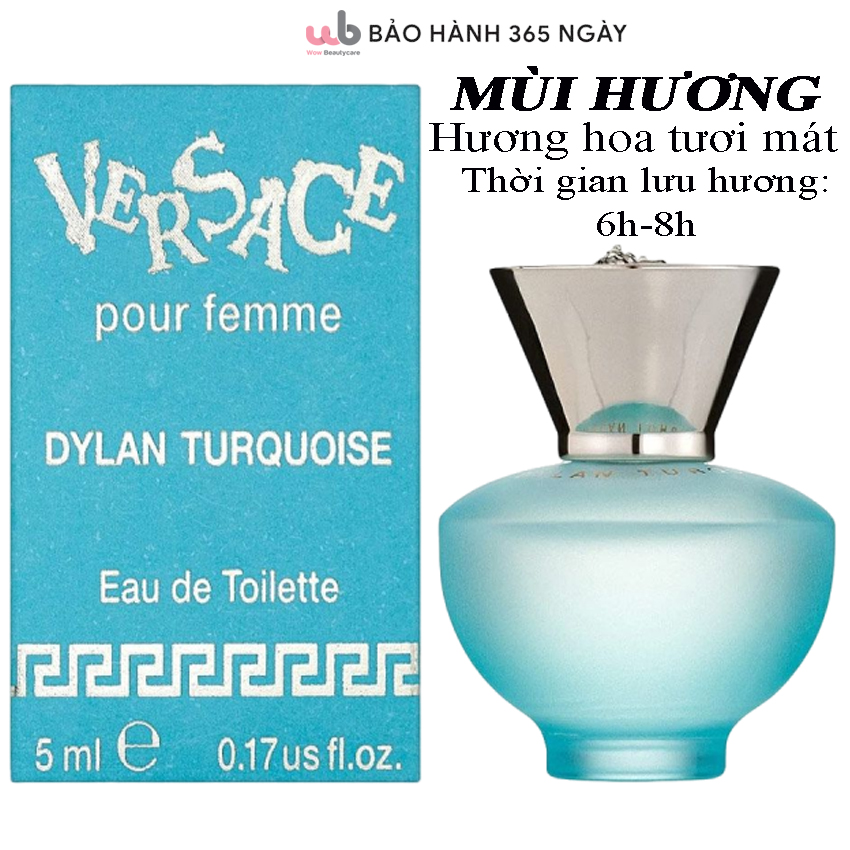 Nước hoa nữ Versace 5ml,Pour Femme Dylan Turquoise EDT,Phong cách:Tinh tế,sang trọng,thanh lịch,Tặng kèm quà xịn sò.