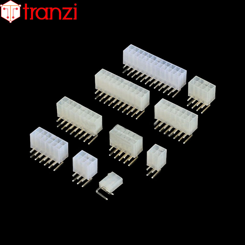 Giắc cắm header 4.2mm 5569 2x1p 2x2p 2x3p 2x4p 2x5p 2x6p 2x7p 2x8p 2x9p 2x10p 2x11p 2x12p chân cắm cong trắng