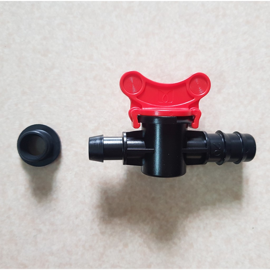 Van khởi thủy ống ldpe 20mm có ron cao su