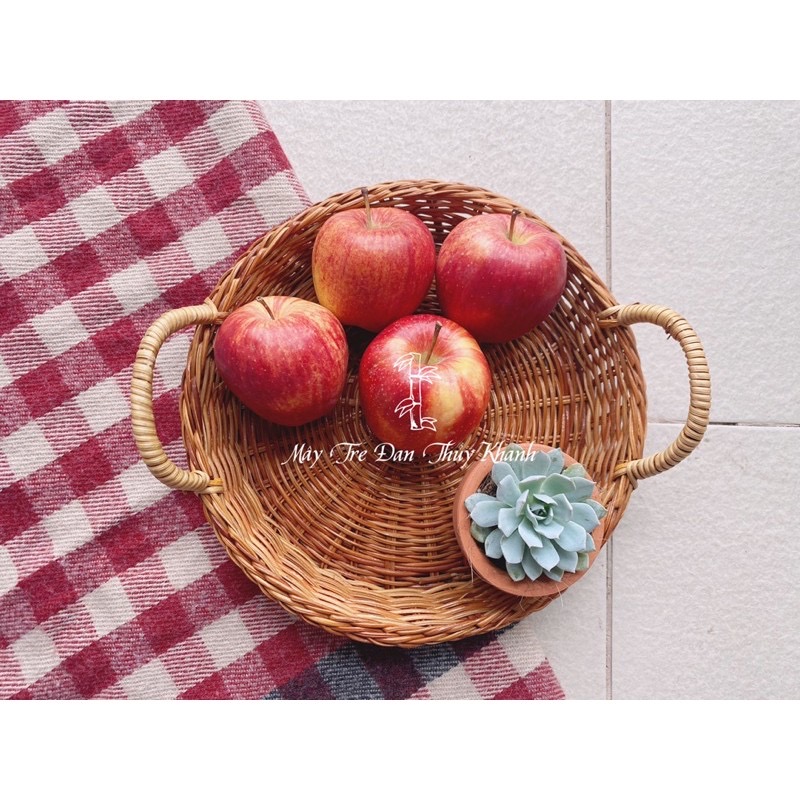 Khay mây tròn khay mây đựng hoa quả khay mây đựng ấm trà khay mây decor